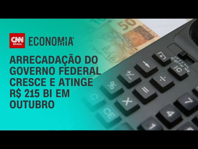 Arrecadação do governo federal cresce e atinge R$ 215 bi em outubro | LIVE CNN